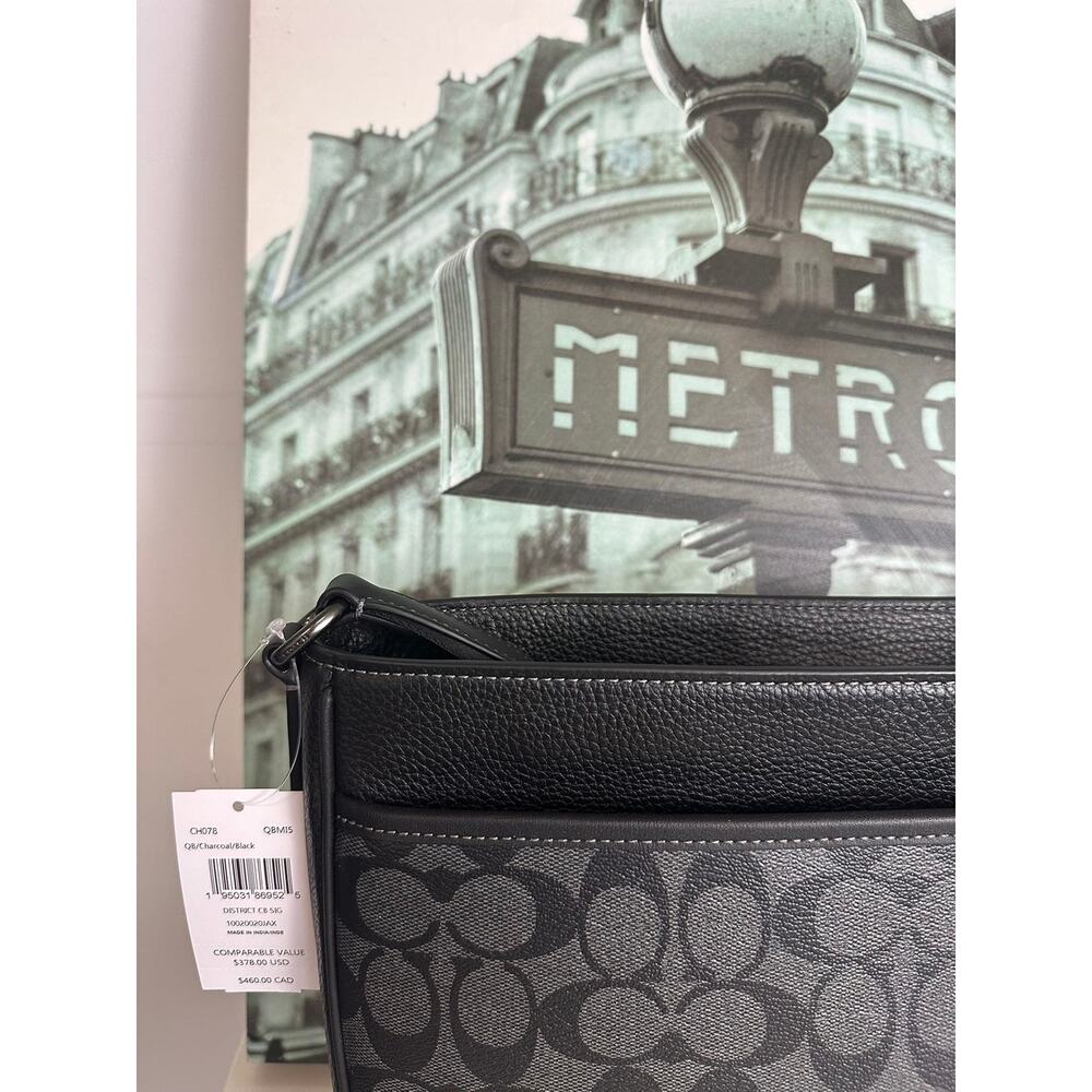 Coach CH078 District Crossbody Bag In Signature Canvas IN Charcoal Black - Picture 3 of 6